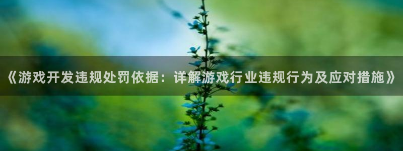 沐鸣2平台官网：《游戏开发违规处罚依据：详解游戏行业违规行为及应对措施》