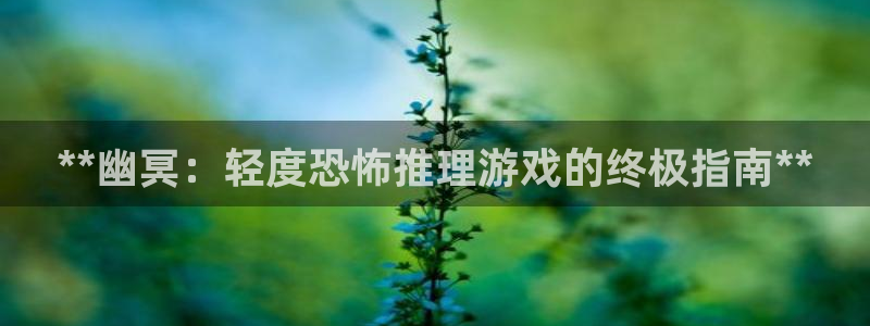 沐鸣娱乐2登录平台官网下载：**幽冥：轻度恐怖推理游戏的终极指南**