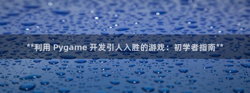 沐鸣2注册流程：**利用 Pygame 开发引人入胜的游戏：初学者指南**